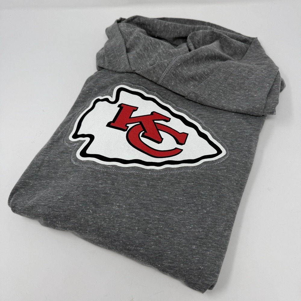 Fanatics NFL Kansas City Chiefs Lightweight Hoodie T-shirt Size XL Heather Gray